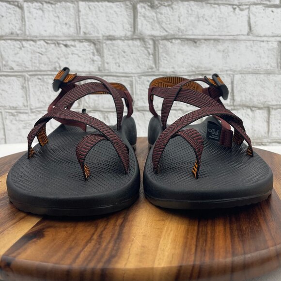 Chaco Mens 12 Strappy Toe Ring Toe Loop Burgundy Orange Hiking Outdoor Sandals main image 12